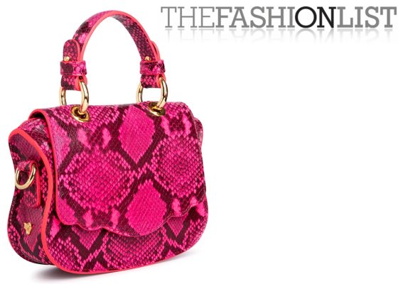 Thale Blanc Pink Python Embossed Audrey Micro Bag in TheFashionList