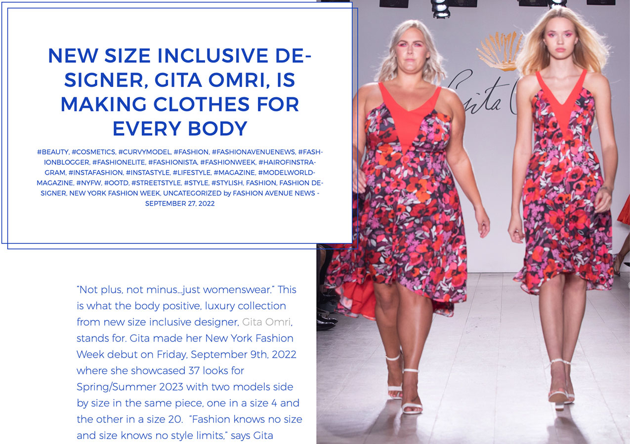 Gita Omri in Fashion Avenue News
