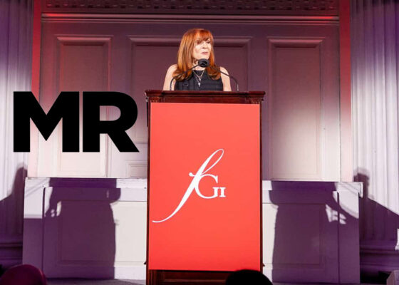 Nicole Miller at the podium during the Fashion Group International Rising Star Awards